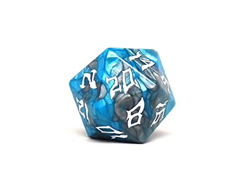 Giant 48mm Plastic D20 Dice - Dice of The Giants Series - Huge 20 Sided Dice (Frost Giant)