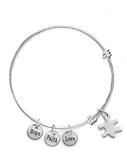 Load image into Gallery viewer, Small Autism Puzzle Piece Retractable Bracelets  Perfect for Awareness, Gift-Giving, Fundraising &amp; More (10 Bracelets)
