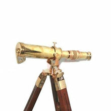 Load image into Gallery viewer, AEspares New Nautical 10 Inch Telescope on Wooden Tripod Stand Collectible
