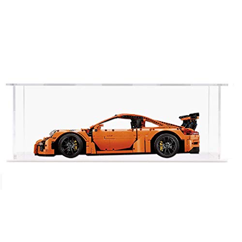 LGYKUMEG Display Case/Scatolaper, Case Compatible Suitable for dust-Proof Display for 42,056 Sports car Porsche 911 GT3 RS (Model not Included),White Bottom Plate