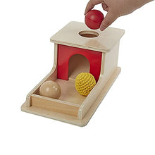 Load image into Gallery viewer, Adena Montessori Full Size Object Permanence Box with Tray Three Balls (Wood , Plastic ,Knitted), Montessori Toys for Babies Infant 6-12 Month 1 Year Old Toddlers
