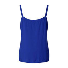 Load image into Gallery viewer, HIRIRI Women V Neck Button Down Tank Top Sleeveless Spaghetti Strap Camisole Loose Casual Summer Blouse Blue
