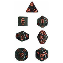 Load image into Gallery viewer, Polyhedral 7-Die Translucent Dice Set - Smoke with Red
