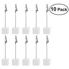 Load image into Gallery viewer, Toyvian 10Pcs White Place Card Holders Rustic Wedding Decor Name Place Card Holder Office Memo Holders Stand Photo Display Clip
