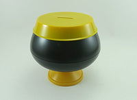 4.5w Monks Alms Bowl Piggy Bank: Black and Yellow