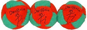 Dirtbag Classic Footbag Hacky Sack 3 Pack, Handmade, Pro-Grade Durability, Original Design, Machine Washable - Orange/Green