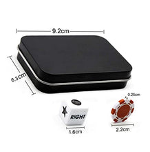 Load image into Gallery viewer, Bilywey Left Right Center Dice Game Set with 3 Dices + 30 Red Poker Chips + Black Storage Carry Tin (Red)
