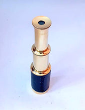 Load image into Gallery viewer, Colors Golden &amp; Black 6 Inch Lather Telescope - Antique Brass Spyglass Handcrafted Gift Item
