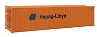 Walthers SceneMaster HO Scale Model of Hapag Lloyd (Orange, Blue) 40' Hi Cube Corrugated Side Container,949-8254