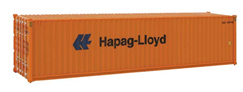 Walthers SceneMaster HO Scale Model of Hapag Lloyd (Orange, Blue) 40' Hi Cube Corrugated Side Container,949-8254