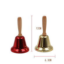 Load image into Gallery viewer, BESTOYARD 6pcs Christmas Metal Hand Bell Wooden Handle Bell Restaurant Call Bell Christmas School Santa Claus Rattles Bell Family Party Festival Supplies
