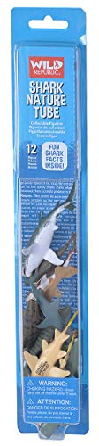 Wild Republic Shark Toys, Nature Tube, Aquatic Animal, Shark Party Supplies, Ocean Toys, Kid Gifts, Educational Toys, 12- Pieces