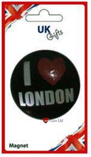 I LUV LTD I Heart London Round Crystal Magnet