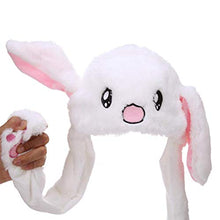 Load image into Gallery viewer, IronBuddy Rabbit Hat Ear Moving Jumping Hat Funny Bunny Plush Hat Cap for Women Girls, Cosplay Christmas Party Holiday Hat (White)
