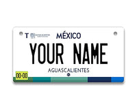 BRGiftShop Personalized Custom Name Mexico Aguascalientes 3x6 inches Bicycle Bike Stroller Children's Toy Car License Plate Tag