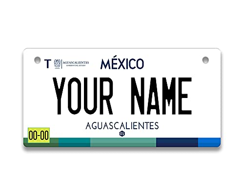 BRGiftShop Personalized Custom Name Mexico Aguascalientes 3x6 inches Bicycle Bike Stroller Children's Toy Car License Plate Tag