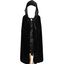 Load image into Gallery viewer, Long Black Robe Christmas Halloween Cape Hooded Cloak for Cosplay Cape for Kids
