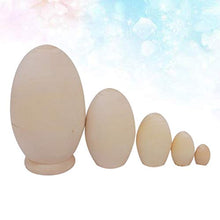 Load image into Gallery viewer, Healifty 5pcs DIY Unfinished Wooden Matryoshka Nesting Doll Unpainted Egg Babushka Russian Doll Blank Stacking Doll for Painting Crafts Party Favors Gifts
