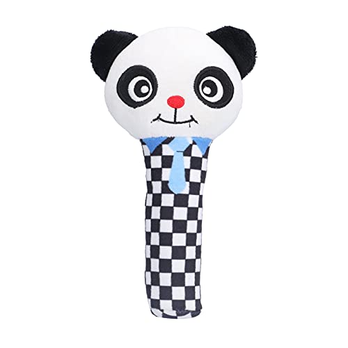 Animal Plush Rattle Toy, Cartoon Soft Stuffed Handheld Rattle with Sound, Developmental Hand Grip Baby Toys for Infant(Panda)
