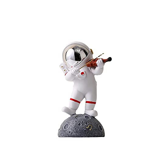 Ceramic Joe Astronaut Band Desktop Toys Home Office Car Decoration Creative Astronaut Dolls (Violinist - Silver)