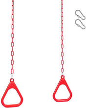 Load image into Gallery viewer, Lelly Q Children Hanging Ring, Kids Trapeze Swing Bar with Rings with Hanging Ropes A Pair of Adjustable Plastic Children Swing Gym Fitness Exercise Sports Hanging Ring for Children Kids
