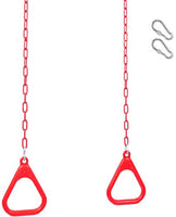 Lelly Q Children Hanging Ring, Kids Trapeze Swing Bar with Rings with Hanging Ropes A Pair of Adjustable Plastic Children Swing Gym Fitness Exercise Sports Hanging Ring for Children Kids