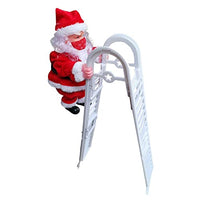 Climbing Santa on Rope with Face Mask, Santa Claus Electric Christmas Toys with Music and Lights, Climbing up and Down, Hanging Ornament for Party/Home/Door/Wall/Holiday Decoration