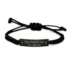 Load image into Gallery viewer, Inspire Juggling Black Rope Bracelet, Juggling Makes Me Happy. You, not so Much, Present for Friends, Funny Gifts from
