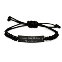 Inspire Juggling Black Rope Bracelet, Juggling Makes Me Happy. You, not so Much, Present for Friends, Funny Gifts from