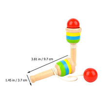 Load image into Gallery viewer, TOYANDONA 2pcs Japan Kendama Traditional Hand Eye Coordination Training Kendama Wooden Catching String Ball Cup Game for Children Kids Beginner Random Color
