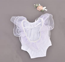 Load image into Gallery viewer, Baby Photography Props Accessories New Bebe Party Princess Dress Lace Ruffled Headdress pants White Newborn Girl Photo Shoot Outfits
