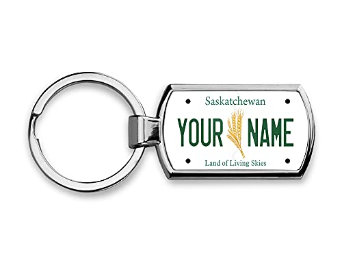 BRGiftShop Personalized Custom Name License Plate Canada Saskatchewan Metal Keychain