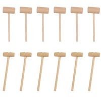 Hemoton Shellfish 50pcs Mini Wooden Hammer Mallet Pounding Toy Wooden Mallet for Breaking Heart Chocolate Heart Cute Beating Gavel Toys Educational Toy for Children (Log Color 1) Crab Eatting Tool