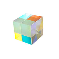 TEHAUX Optical Glass Cube Prism RGB Dispersion Prism Light Spectrum Educational Model for Physics and Desktop Decoration 1x1x1cm