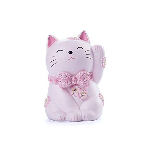 YBYB Money Box Piggy Bank Lovely Style Stereoscopic Piggy Bank Cat Coin Money Box Figurines Home Decor Piggy Bank Coin Bank Gift for Kids Piggy Bank (Color : Pink, Size : 3.95.5in)