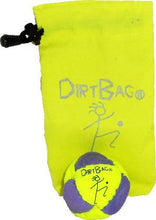 Load image into Gallery viewer, Dirtbag Classic Footbag Hacky Sack with Pouch, Flying Clipper Original Dirtbag with Signature Carry Bag - Fluorescent Yellow/Purple/Fluorescent Yellow Pouch.
