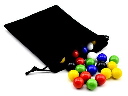 60 Piece Chinese Checkers Glass Marbles Replacement Pieces with Velvet Bag