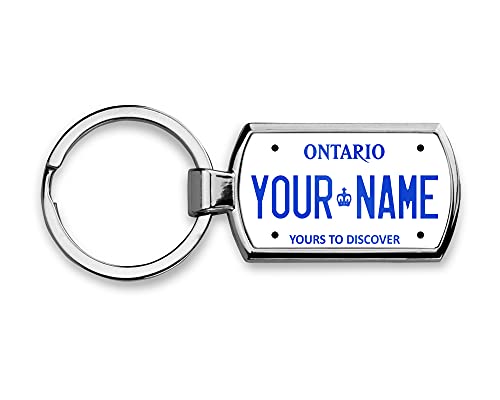 BRGiftShop Personalized Custom Name License Plate Canada Ontario Metal Keychain