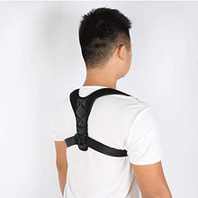 Load image into Gallery viewer, Posture Corrector, Ergonomic Back Straightener Brace for Men and Women for Clavicle Support and Providing Pain Relief from Neck, Back and Shoulder (Black)
