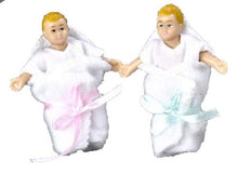 Load image into Gallery viewer, Dollhouse Miniature 1:12 Scale People Twin Babies Little Baby Boy and Girl
