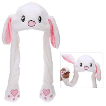 Load image into Gallery viewer, IronBuddy Rabbit Hat Ear Moving Jumping Hat Funny Bunny Plush Hat Cap for Women Girls, Cosplay Christmas Party Holiday Hat (White)
