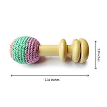 Load image into Gallery viewer, Shumee - Wooden Crochet Shaker Rattle for Babies - Sensory Developmental Musical Teething Toy - Age 6 Months+ (Pastel Colors)
