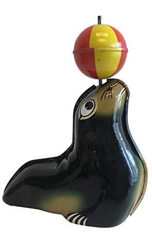 Alexander Taron MS665 Collectible TIN Toy - Seal with Ball for Adult Collector, Black