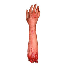 Load image into Gallery viewer, 1 Pack Halloween Bloody Arm Scary Fake Bloody Broken Severed Hand Realistic Halloween Prop Decoration Halloween Costume Accessory
