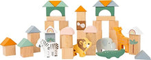 Load image into Gallery viewer, Small Foot- 50 Wooden Building Block Safari Playset- Stacking Toys for Boys and Girls Ages 12+ Months-Montessori-Perfect for Birthdays and Holidays
