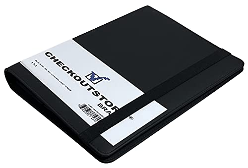 CheckOutStore 2 Black Leather Album/w 9 Pocket Trading Card Page Protectors (Holds 360 Cards)