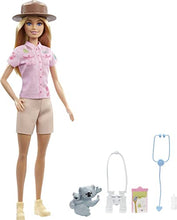 Load image into Gallery viewer, Barbie Zoologist Doll , Role-Play Clothing &amp; Accessories: Koala &amp; Baby Figure, Feeding Bottle, Stethoscope, Binoculars, Gift for Ages 3 Years Old &amp; Up
