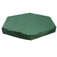 Qoyntuer Sandbox Cover Sandpit Covers, Oxford Protective Cover Waterproof Dustproof Sandpit Pool Cover, Hexagon Green Sandbox Canopy with Drawstring for Outdoor Garden Storage Covers (140X110cm)
