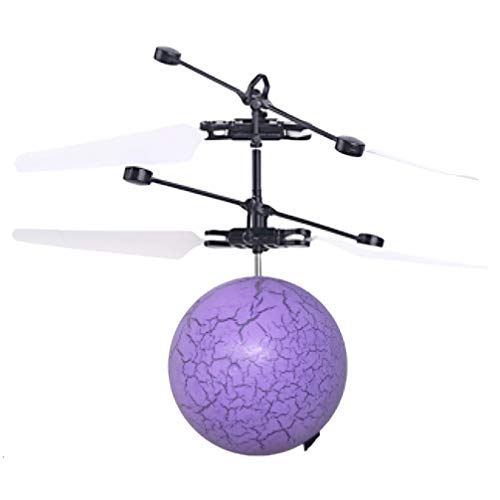 NUOBESTY Flying Ball Toys Light Up Ball Toys Sensor for Indoor Outdoor Remote Controller Drone Flying Toys (Purple)