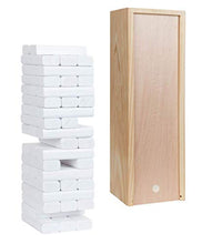 Load image into Gallery viewer, WE Games Wood Block Party Game - Includes 12 in. Wooden Box and die - White Blocks
